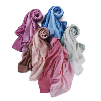 Šal s gradijentom, ručno oslikan s imitacijom svile i srebrnim vlaknima, ženski dugi šal 180×90 cm