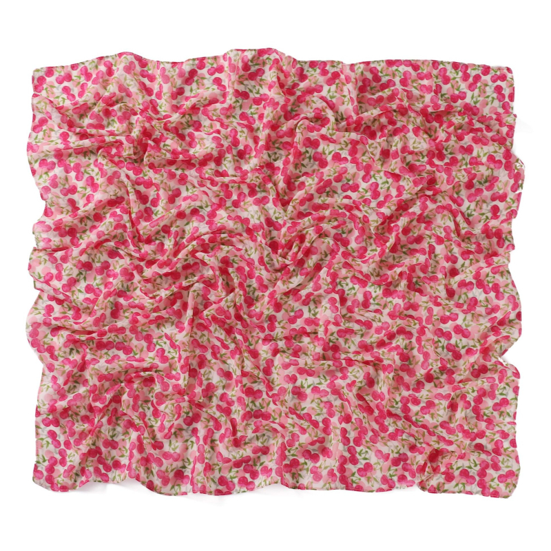 Művészi kockás sál gyöngy nyomott chiffonból, négyszögletes kendő, fejkendő, női virágos vintage stílus