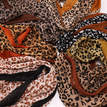Šal s leopard uzorkom, retro šal za glavu, 70×180 cm, poliester