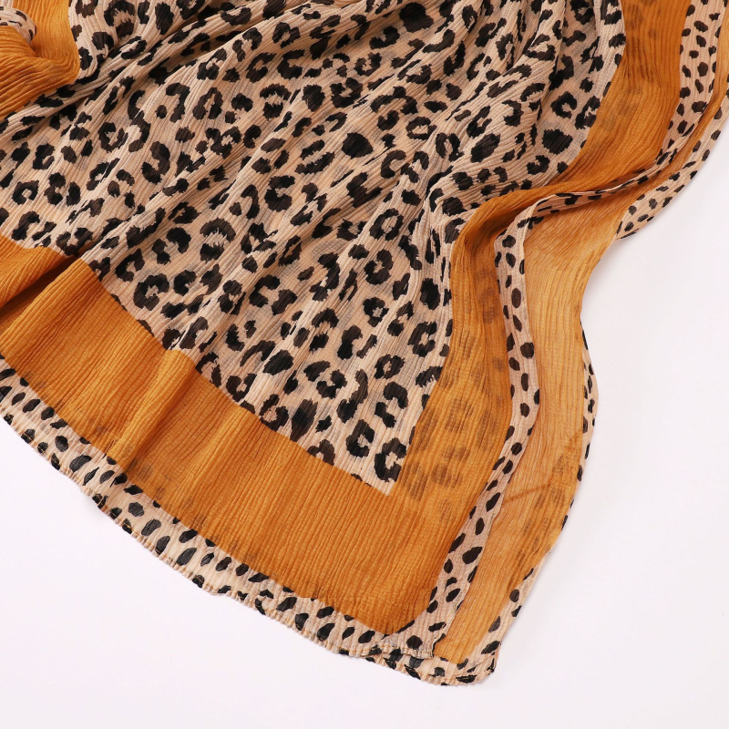 Šal s leopard uzorkom, retro šal za glavu, 70×180 cm, poliester