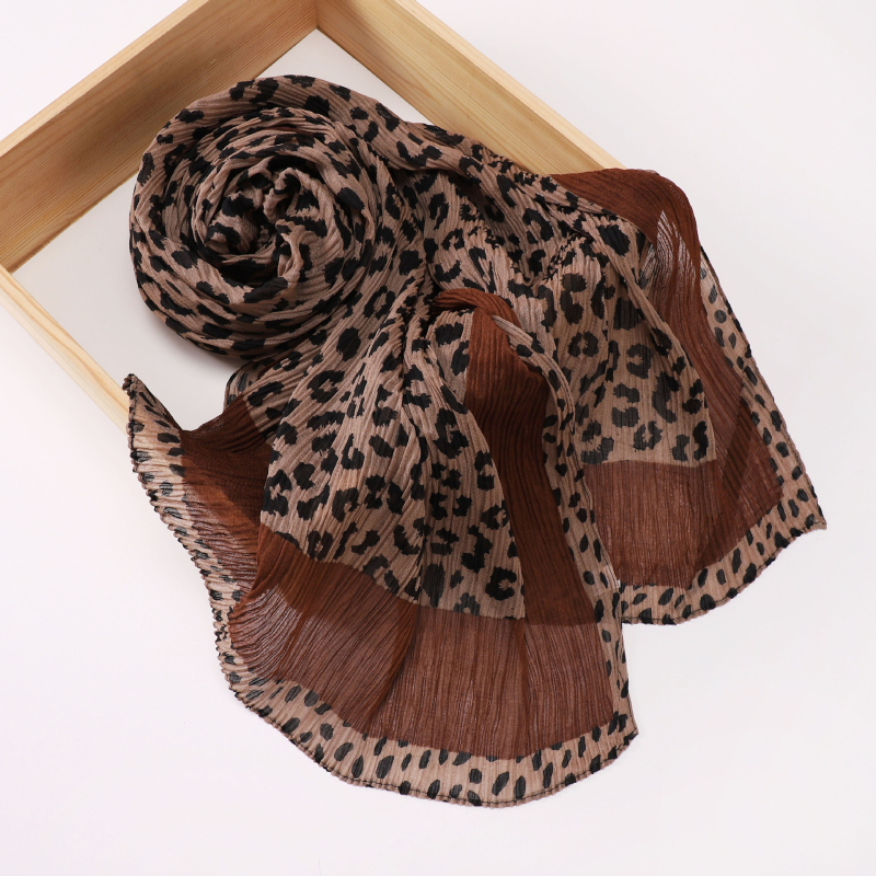 Šal s leopard uzorkom, retro šal za glavu, 70×180 cm, poliester