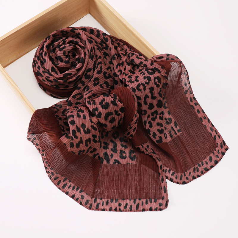 Šal s leopard uzorkom, retro šal za glavu, 70×180 cm, poliester