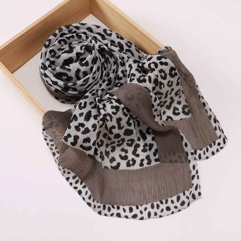 Šal s leopard uzorkom, retro šal za glavu, 70×180 cm, poliester