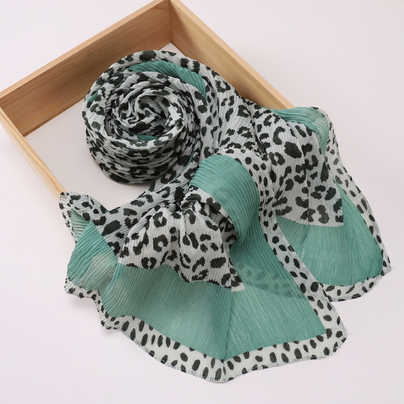 Šal s leopard uzorkom, retro šal za glavu, 70×180 cm, poliester