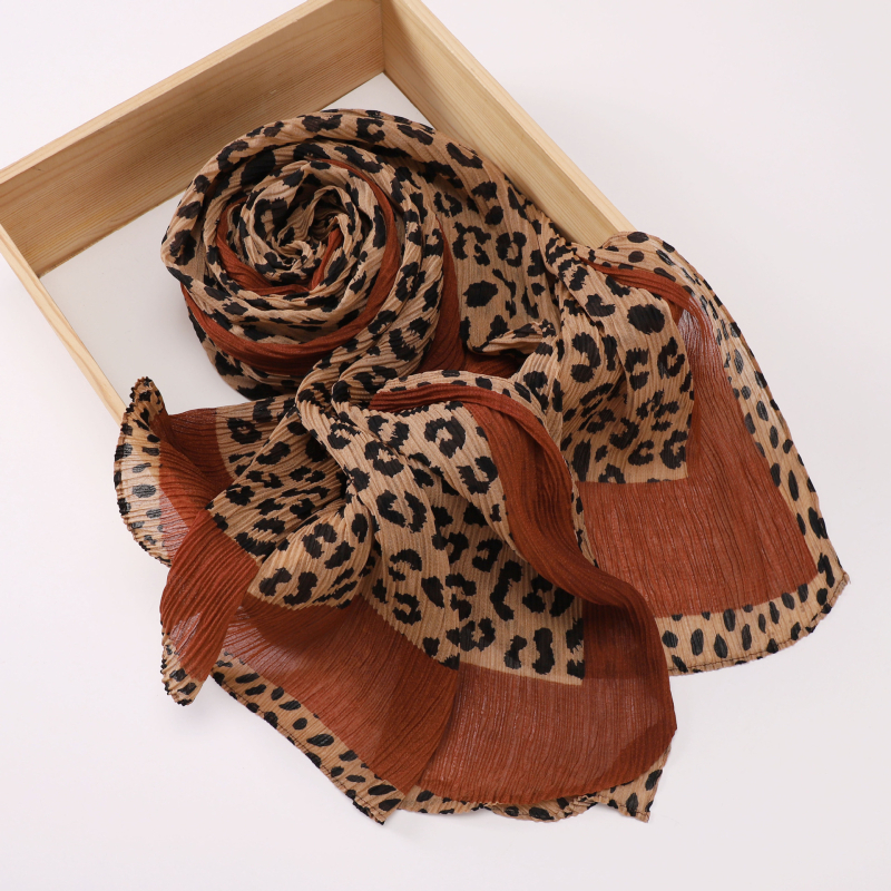 Šal s leopard uzorkom, retro šal za glavu, 70×180 cm, poliester