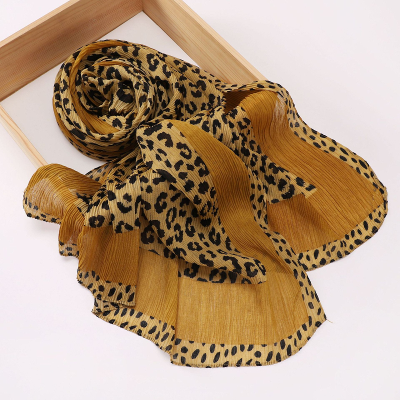 Šal s leopard uzorkom, retro šal za glavu, 70×180 cm, poliester