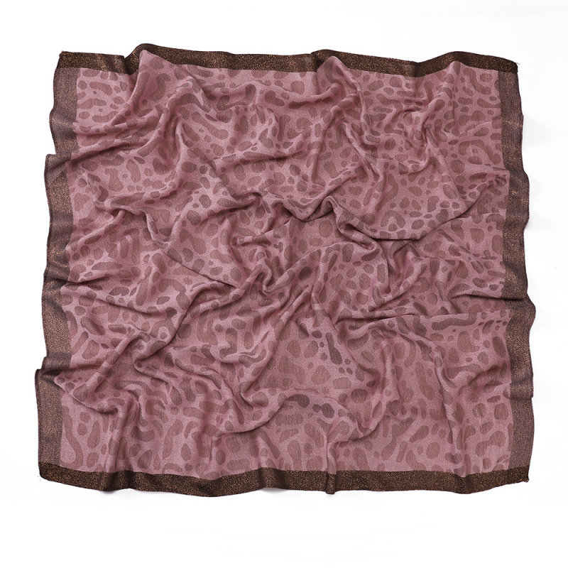 Modern arany fonalú négyszögletű sál nőknek, vintage etnikus stílus, 100x100 cm, poliészter.