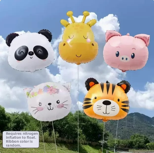 Balón z hliníkovej fólie so zvieratami a ovocím pre dojčatá, hračka na sledovanie pohľadu, lietajúci heliový balón