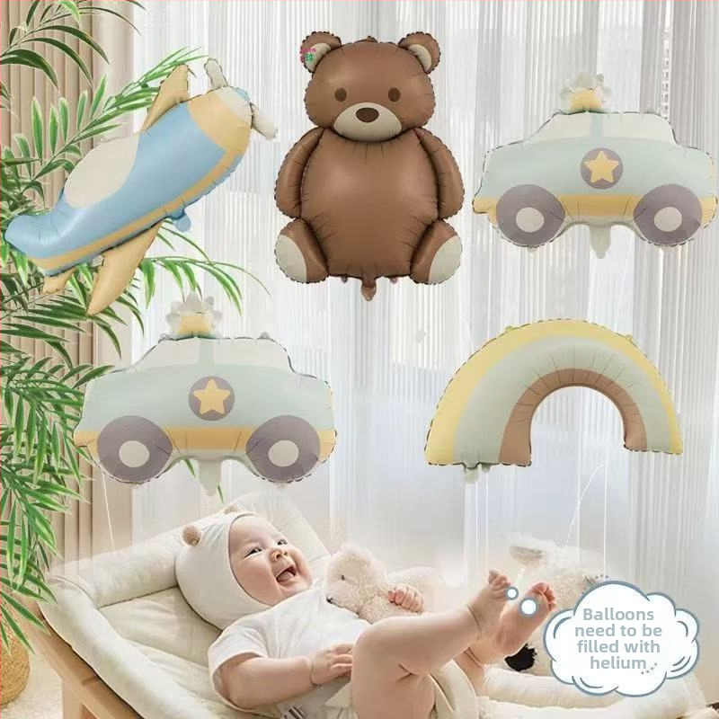 Balón z hliníkovej fólie so zvieratami a ovocím pre dojčatá, hračka na sledovanie pohľadu, lietajúci heliový balón
