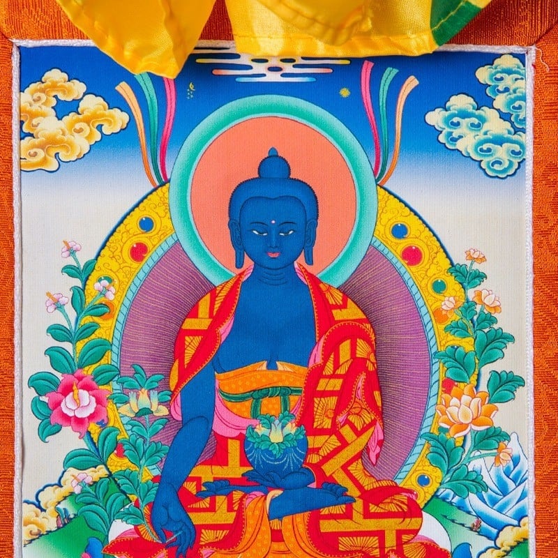 Tibetanska Thangka - uvezeno platno za uokvirivanje, dekorativna viseća slika Budha