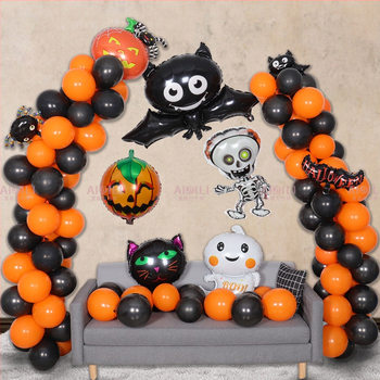Balóny na Halloween pre párty s témou duchov, hliníkové fóliové balóny, guľatý tvar, dekoratívny set