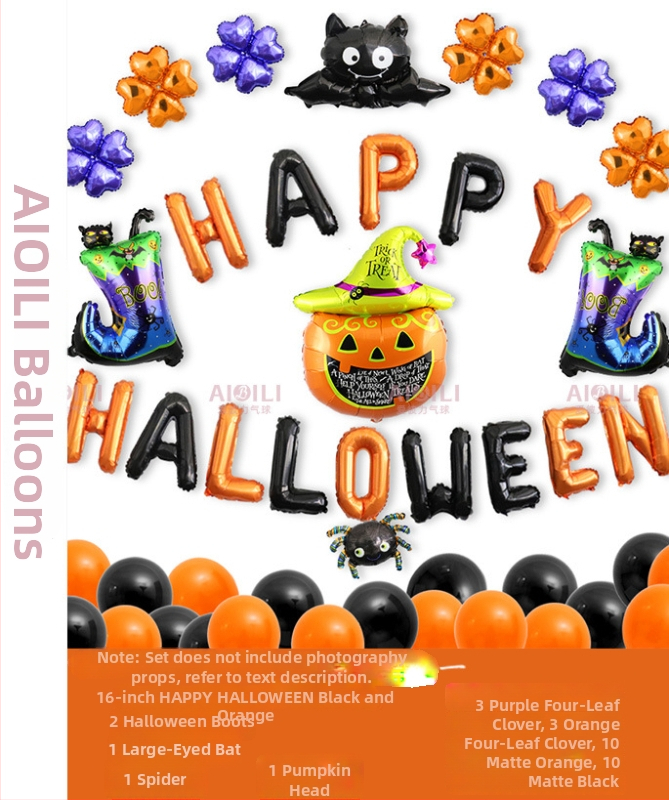 Balóny na Halloween pre párty s témou duchov, hliníkové fóliové balóny, guľatý tvar, dekoratívny set
