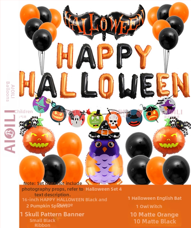 Balóny na Halloween pre párty s témou duchov, hliníkové fóliové balóny, guľatý tvar, dekoratívny set