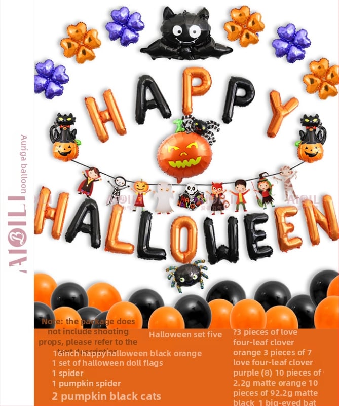 Balóny na Halloween pre párty s témou duchov, hliníkové fóliové balóny, guľatý tvar, dekoratívny set