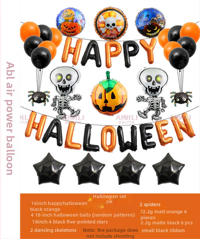 Balóny na Halloween pre párty s témou duchov, hliníkové fóliové balóny, guľatý tvar, dekoratívny set