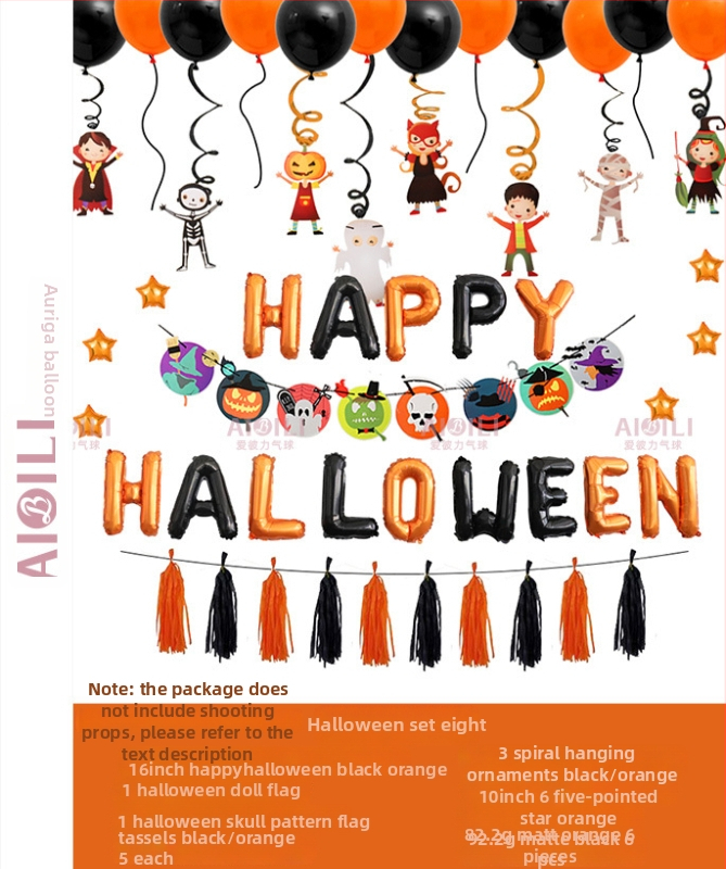 Balóny na Halloween pre párty s témou duchov, hliníkové fóliové balóny, guľatý tvar, dekoratívny set