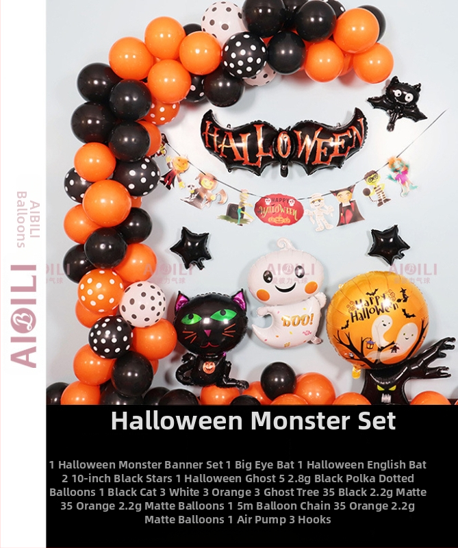Balóny na Halloween pre párty s témou duchov, hliníkové fóliové balóny, guľatý tvar, dekoratívny set
