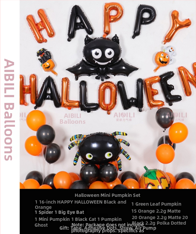 Balóny na Halloween pre párty s témou duchov, hliníkové fóliové balóny, guľatý tvar, dekoratívny set