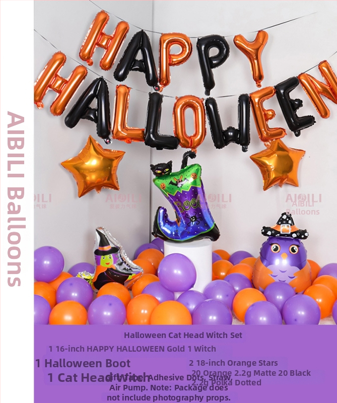 Balóny na Halloween pre párty s témou duchov, hliníkové fóliové balóny, guľatý tvar, dekoratívny set
