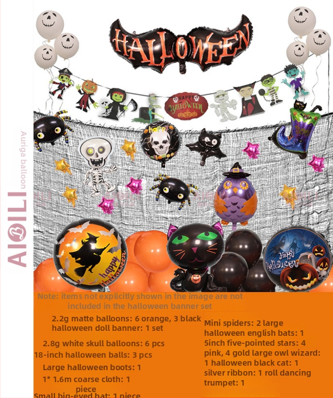 Balóny na Halloween pre párty s témou duchov, hliníkové fóliové balóny, guľatý tvar, dekoratívny set