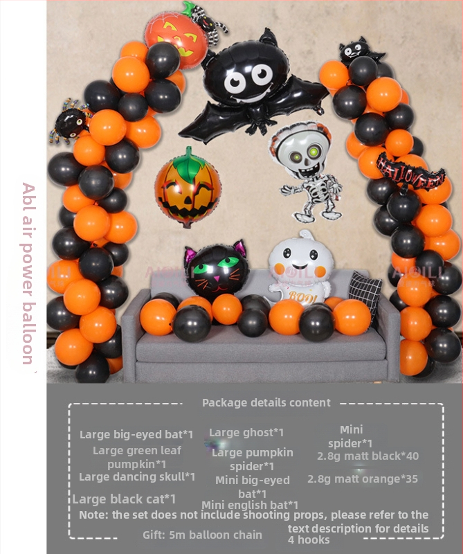 Balóny na Halloween pre párty s témou duchov, hliníkové fóliové balóny, guľatý tvar, dekoratívny set
