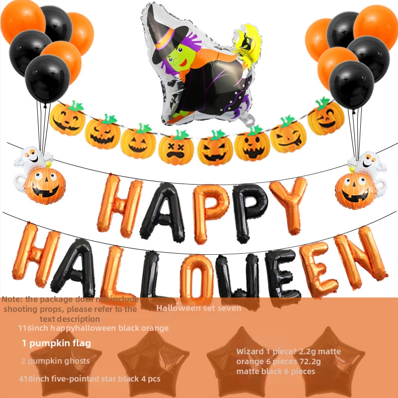 Balóny na Halloween pre párty s témou duchov, hliníkové fóliové balóny, guľatý tvar, dekoratívny set