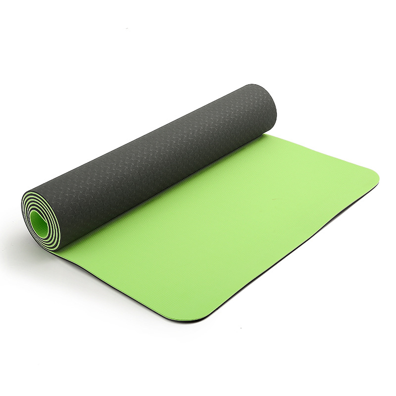 TPE στρώμα γιόγκα, ήσυχη απορρόφηση κραδασμών, αντιολισθητικό, διχρωμο, για κορίτσια, οικιακή χρήση, παχύτερο και ευρύτερο, διαστάσεις 183×61/80×0.6/0.8 εκ