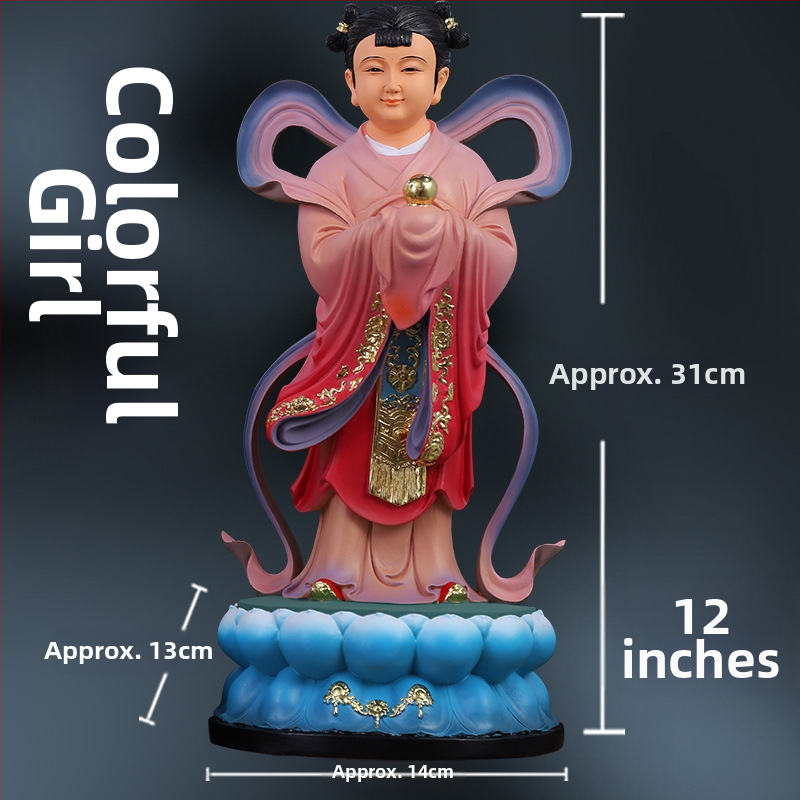 Socha Guanyin so zlatým chlapcom a jadeovou dievčatkou, domová dekorácia pre blahobyt, sprievodcovia naľavo a napravo