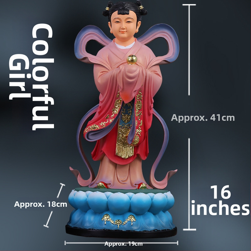 Socha Guanyin so zlatým chlapcom a jadeovou dievčatkou, domová dekorácia pre blahobyt, sprievodcovia naľavo a napravo