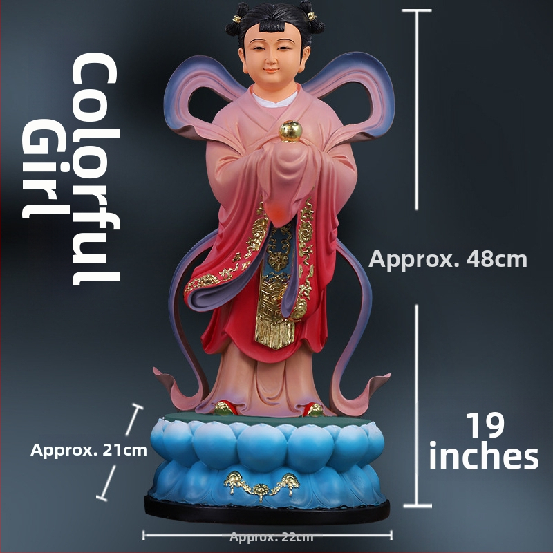 Socha Guanyin so zlatým chlapcom a jadeovou dievčatkou, domová dekorácia pre blahobyt, sprievodcovia naľavo a napravo