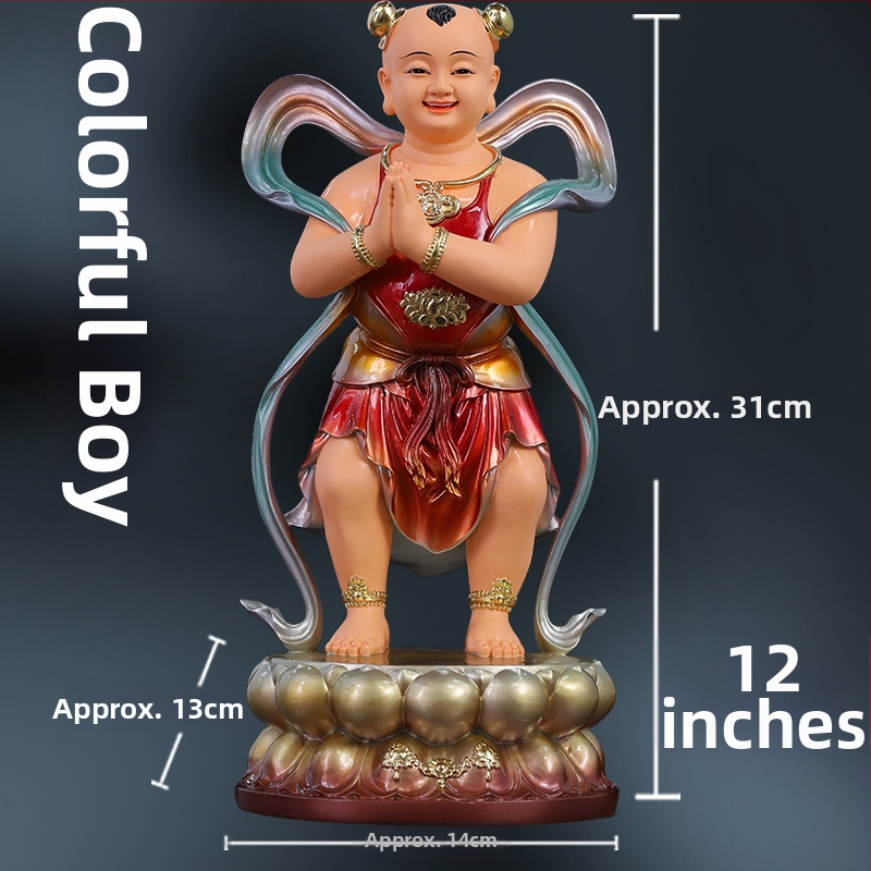 Socha Guanyin so zlatým chlapcom a jadeovou dievčatkou, domová dekorácia pre blahobyt, sprievodcovia naľavo a napravo