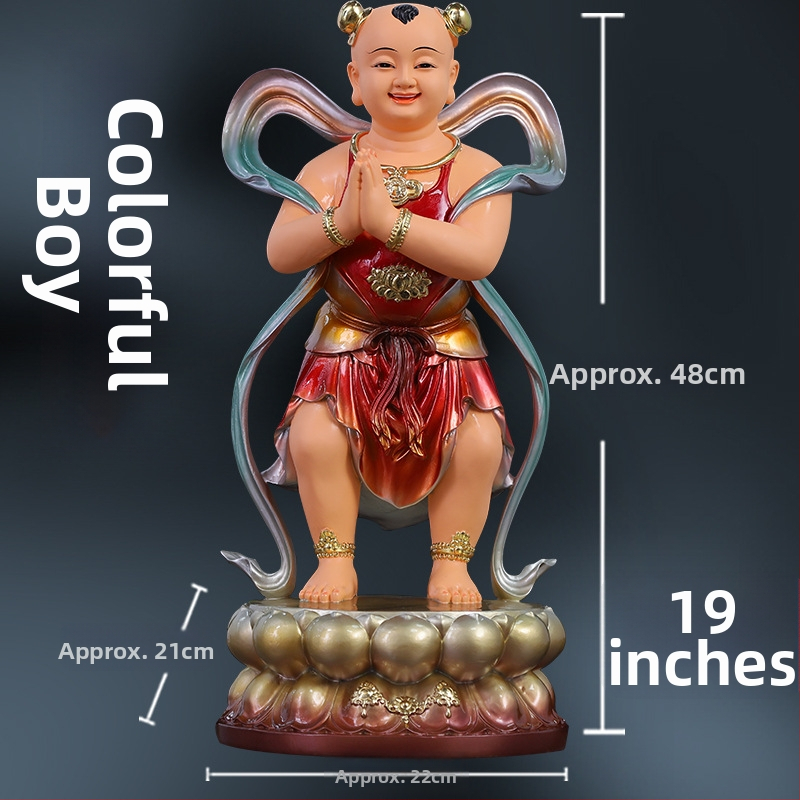 Socha Guanyin so zlatým chlapcom a jadeovou dievčatkou, domová dekorácia pre blahobyt, sprievodcovia naľavo a napravo
