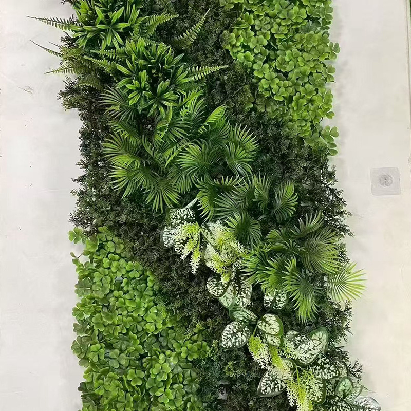Panel zo steny z umelých rastlín, 50×100 cm, dekoratívne pozadie pre vstup do nákupného centra
