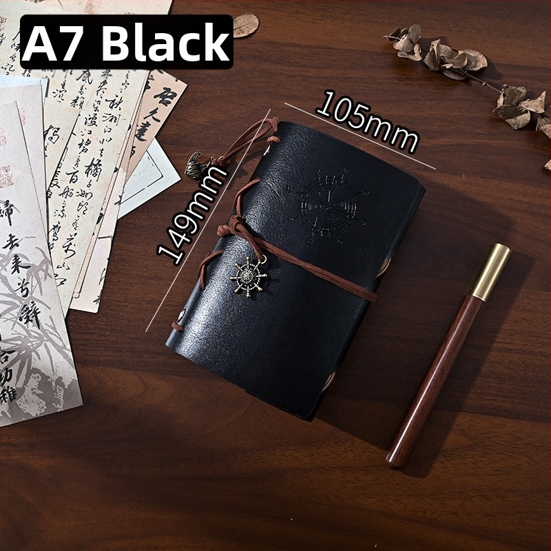 Retro zápisník Cross-Border, formát A5, cestovný zápisník A6/A7, viazba s binderom, PU koža meniacou farbu, nostalgický retro štýl