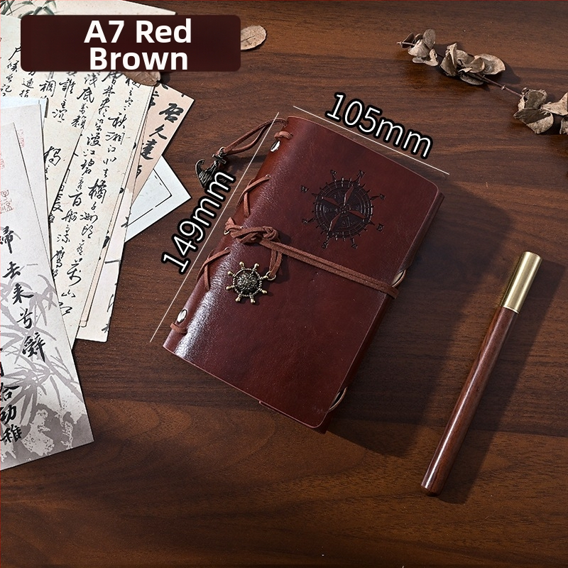 Retro zápisník Cross-Border, formát A5, cestovný zápisník A6/A7, viazba s binderom, PU koža meniacou farbu, nostalgický retro štýl