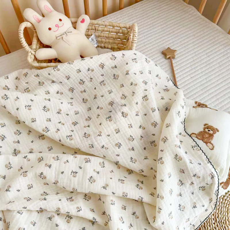 Baba géz takaró, kétszintes nyári változat, nyomtatott mintával, újszülötteknek