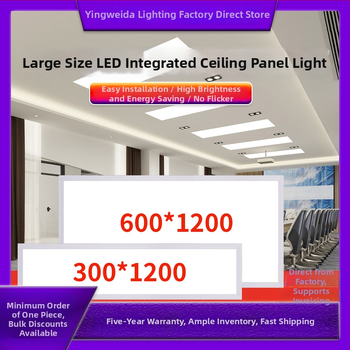 Inštalované LED ploché panelové svietidlo do stropu, 600×1200 mm a 300×1200 mm, hliníkový rám na sadrokartón, zapustené