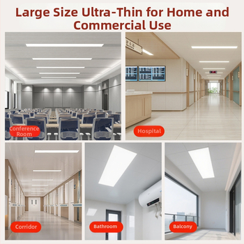 Inštalované LED ploché panelové svietidlo do stropu, 600×1200 mm a 300×1200 mm, hliníkový rám na sadrokartón, zapustené
