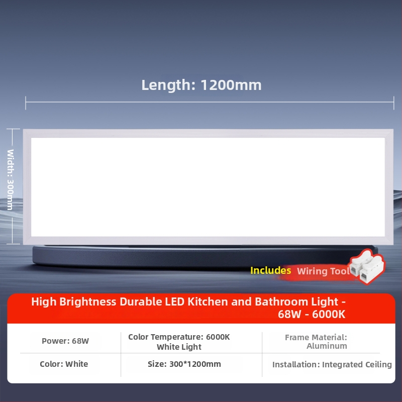 Inštalované LED ploché panelové svietidlo do stropu, 600×1200 mm a 300×1200 mm, hliníkový rám na sadrokartón, zapustené