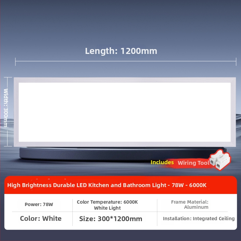 Inštalované LED ploché panelové svietidlo do stropu, 600×1200 mm a 300×1200 mm, hliníkový rám na sadrokartón, zapustené