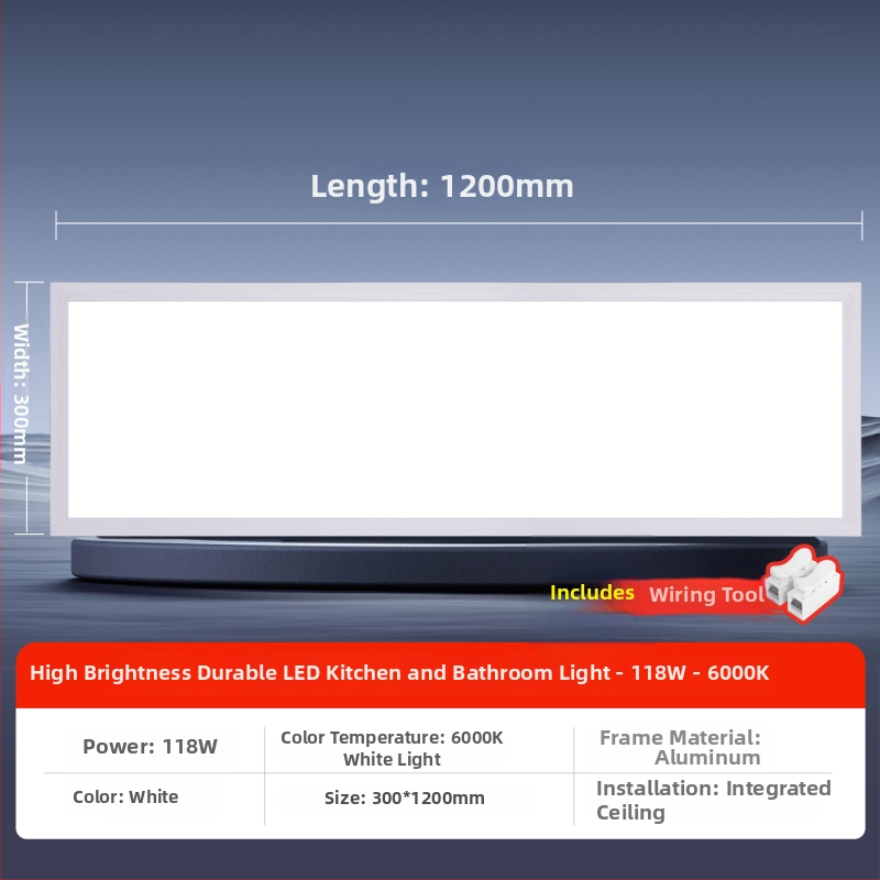 Inštalované LED ploché panelové svietidlo do stropu, 600×1200 mm a 300×1200 mm, hliníkový rám na sadrokartón, zapustené
