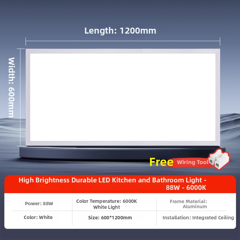 Inštalované LED ploché panelové svietidlo do stropu, 600×1200 mm a 300×1200 mm, hliníkový rám na sadrokartón, zapustené
