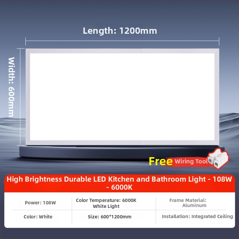 Inštalované LED ploché panelové svietidlo do stropu, 600×1200 mm a 300×1200 mm, hliníkový rám na sadrokartón, zapustené
