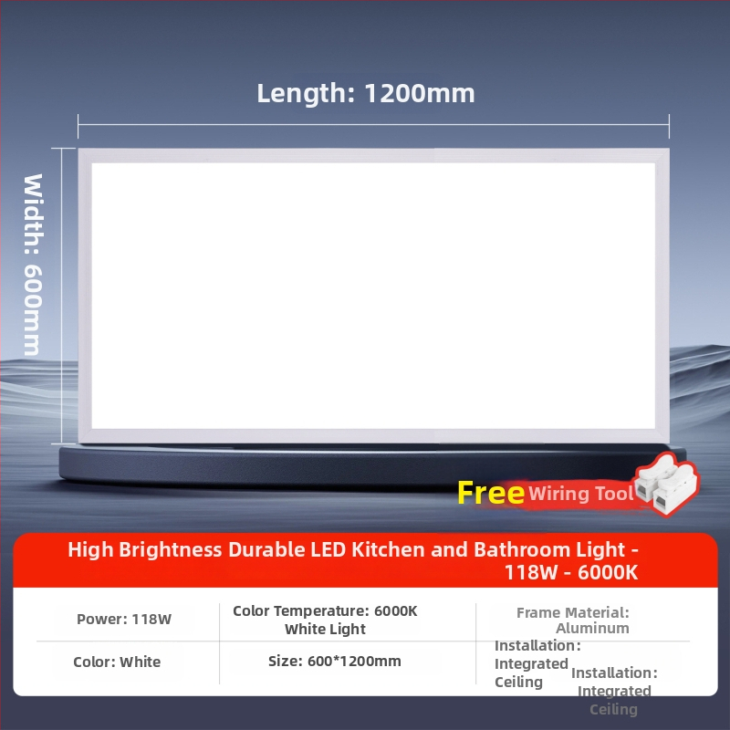 Inštalované LED ploché panelové svietidlo do stropu, 600×1200 mm a 300×1200 mm, hliníkový rám na sadrokartón, zapustené