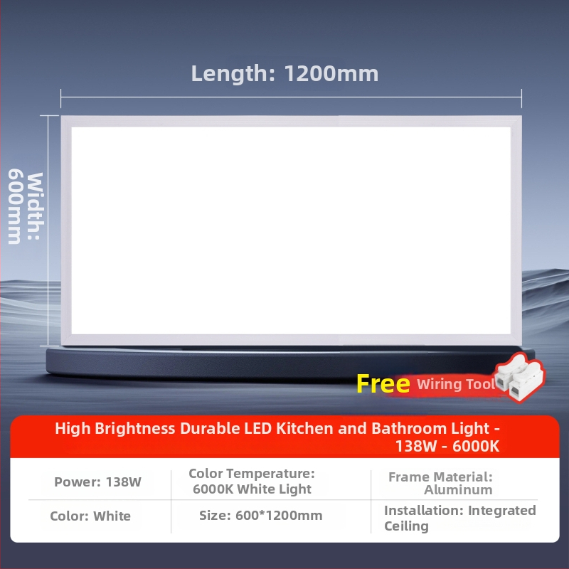Inštalované LED ploché panelové svietidlo do stropu, 600×1200 mm a 300×1200 mm, hliníkový rám na sadrokartón, zapustené