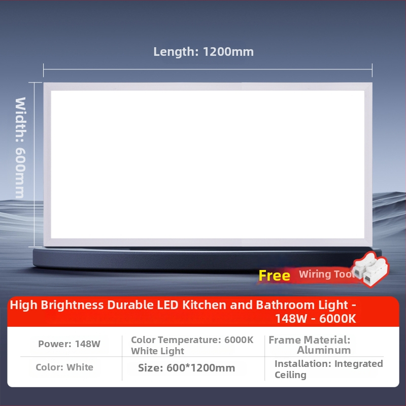 Inštalované LED ploché panelové svietidlo do stropu, 600×1200 mm a 300×1200 mm, hliníkový rám na sadrokartón, zapustené