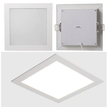 Štvorcové LED svietidlo na strop pre kuchyňu a kúpeľňu, zapustené, otvor pre montáž 17–20 cm