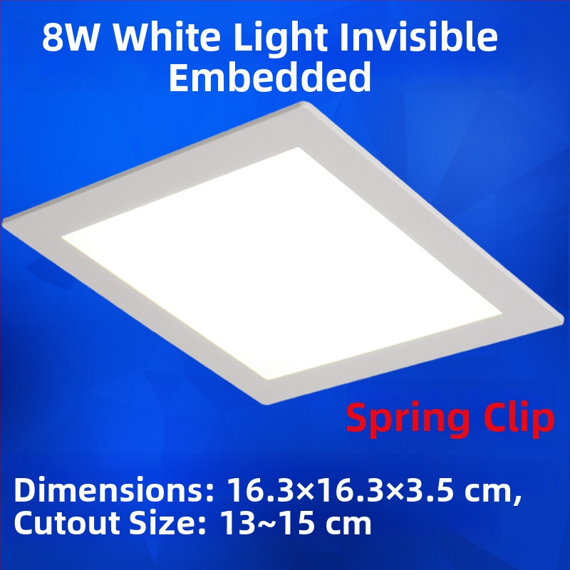 Štvorcové LED svietidlo na strop pre kuchyňu a kúpeľňu, zapustené, otvor pre montáž 17–20 cm