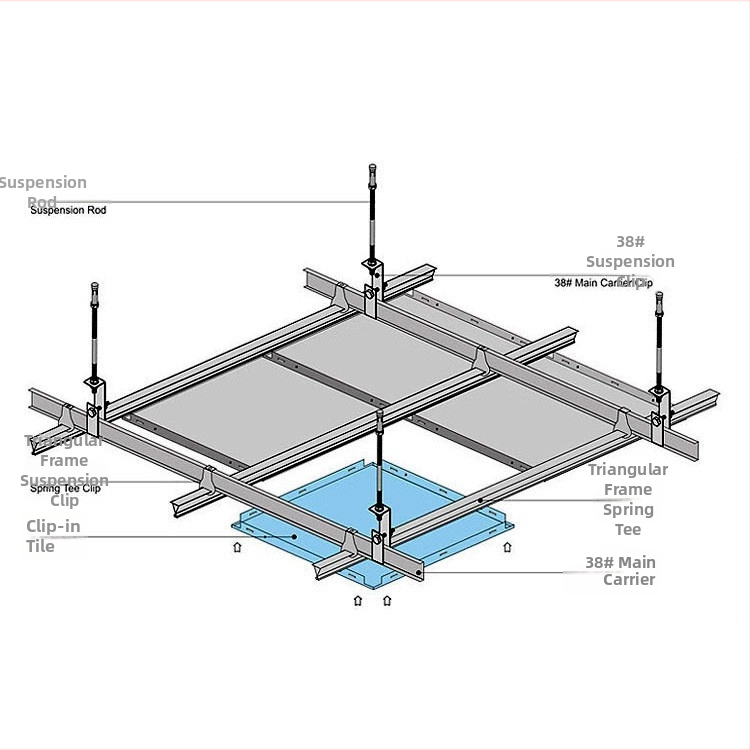 Hliníkové stropné panely 600x600, pre integrovaný strop, antibakteriálne, odolné voči vlhkosti, pre nemocnice, kancelárske Budovy a hotely