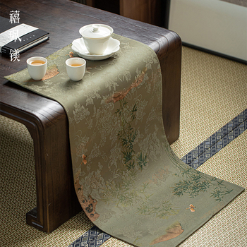 Jupei Magnesium Xiangyun Yarn table runner na čaj – obojstranný nepremokavý, retro Zen izolácia